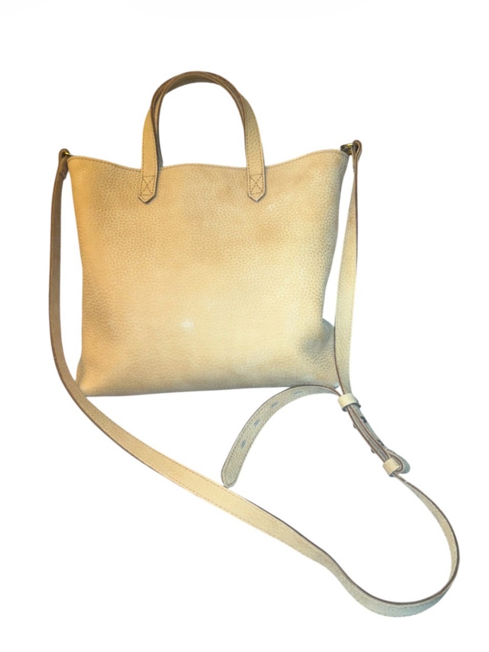 NWT MADEWELL Transport Leather Tote Crossbody Sm Bag Natural-like a pale yellow
